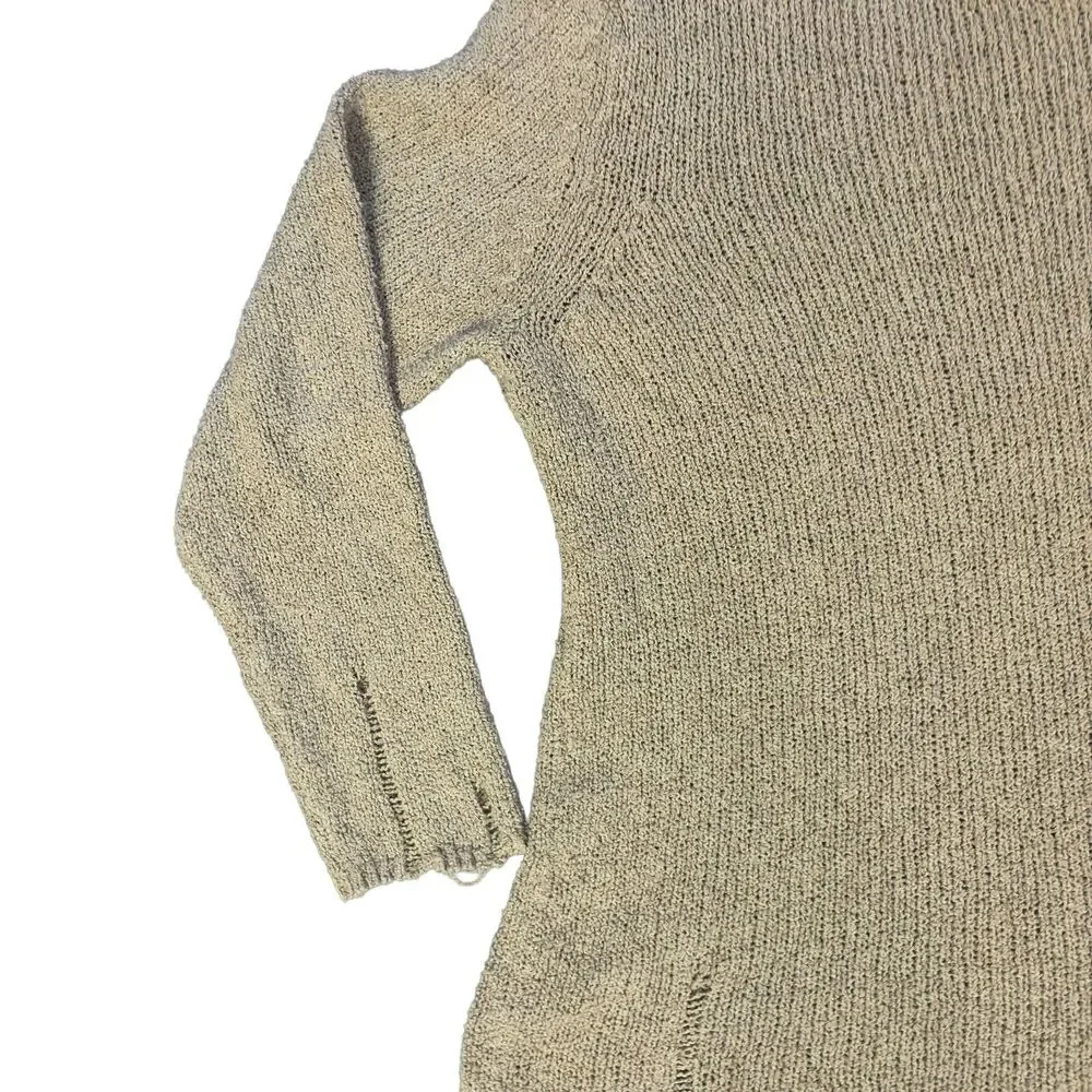Zara Man New York Edition Men's L Taupe Distressed Knit Grunge Sweater